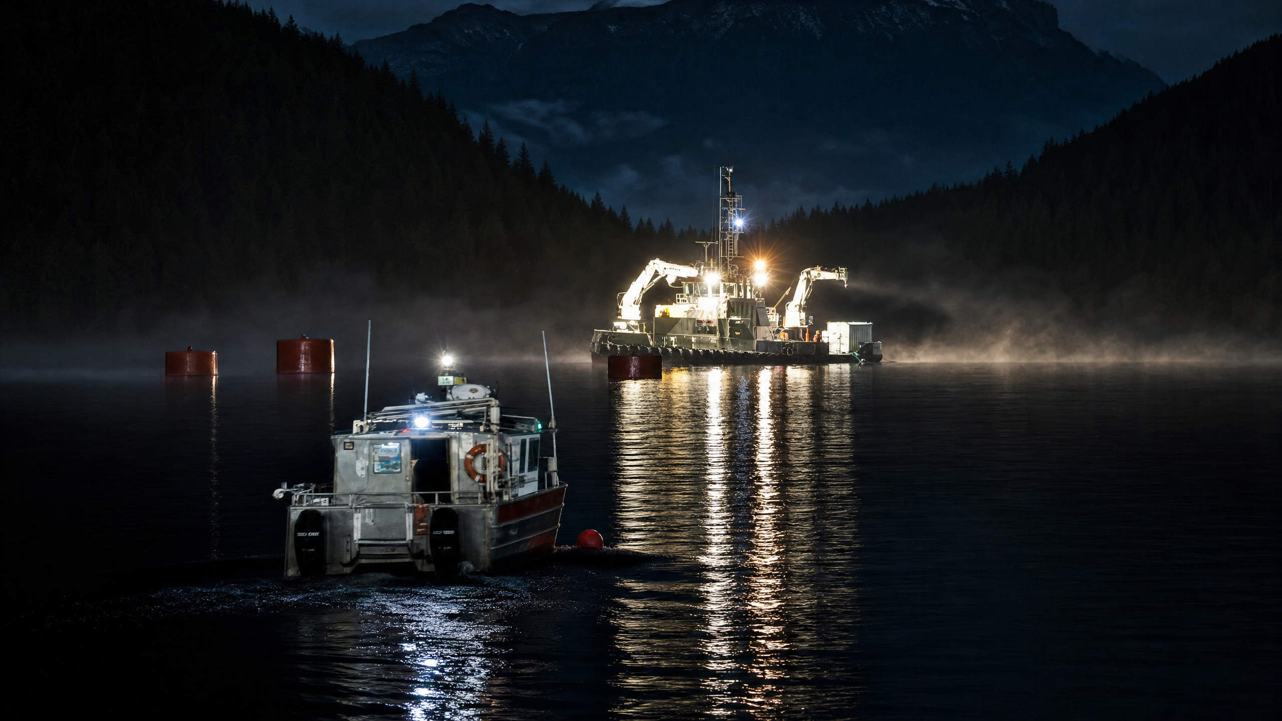 Setting Anchors for the MV Saga at Woodfibre LNG